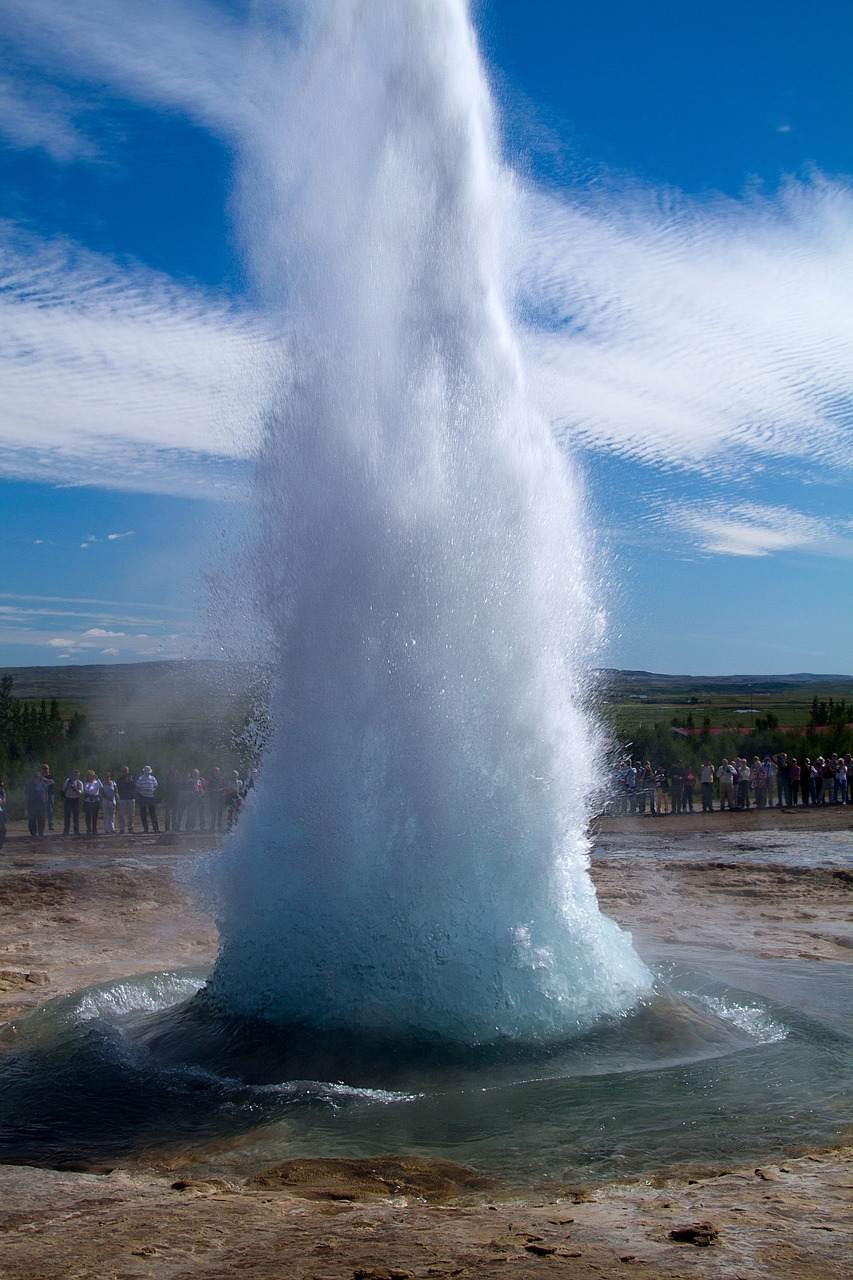 Iceland, Ugnikalniai, Geizeris, Vulkaninis, Garai, Karštas, Ledynas, Ledkalniai, Strokkur Geizeris, Nemokamos Nuotraukos