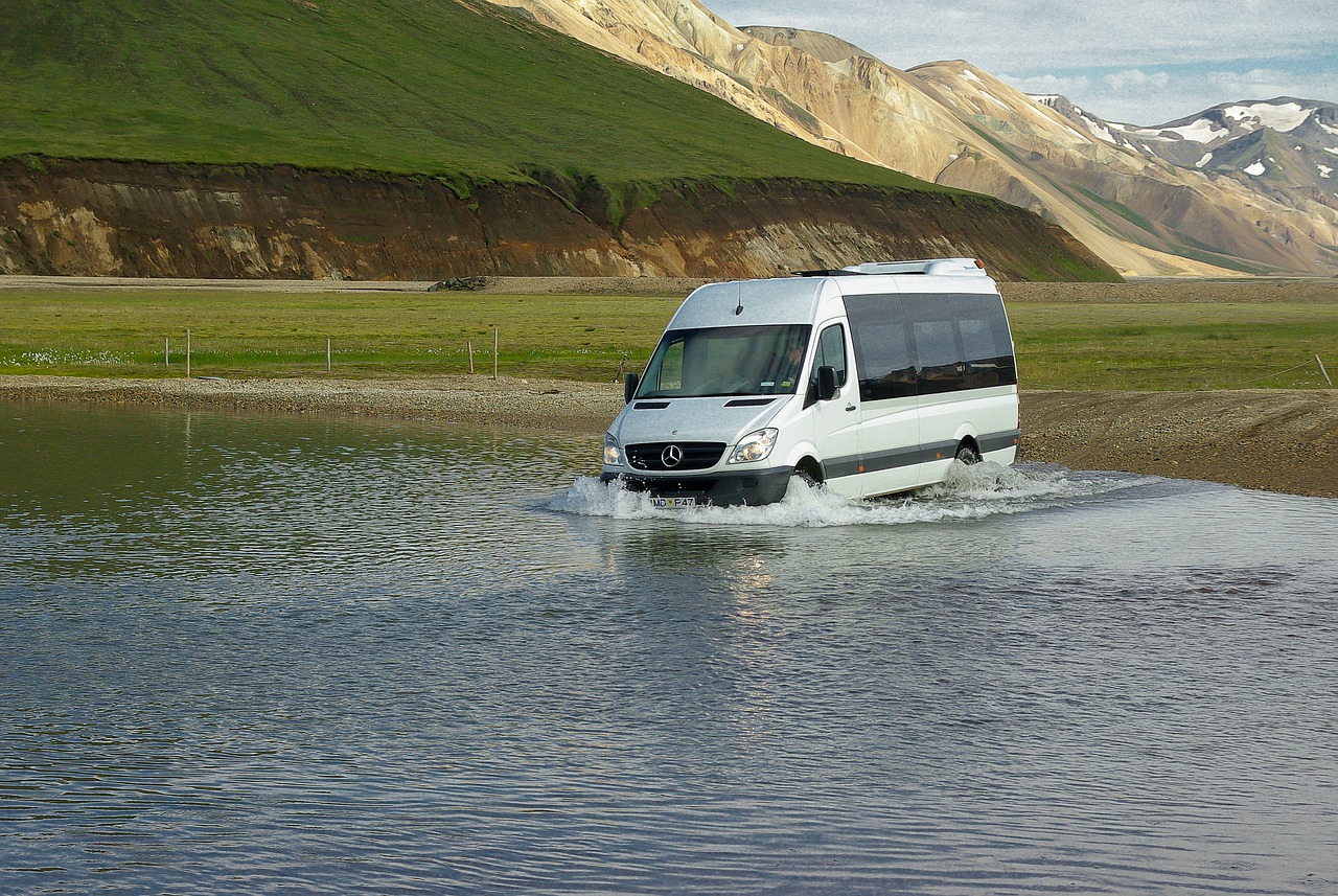 Iceland, Landmannalaugar, Ford, Torrent, Mikroautobusas, Nemokamos Nuotraukos,  Nemokama Licenzija