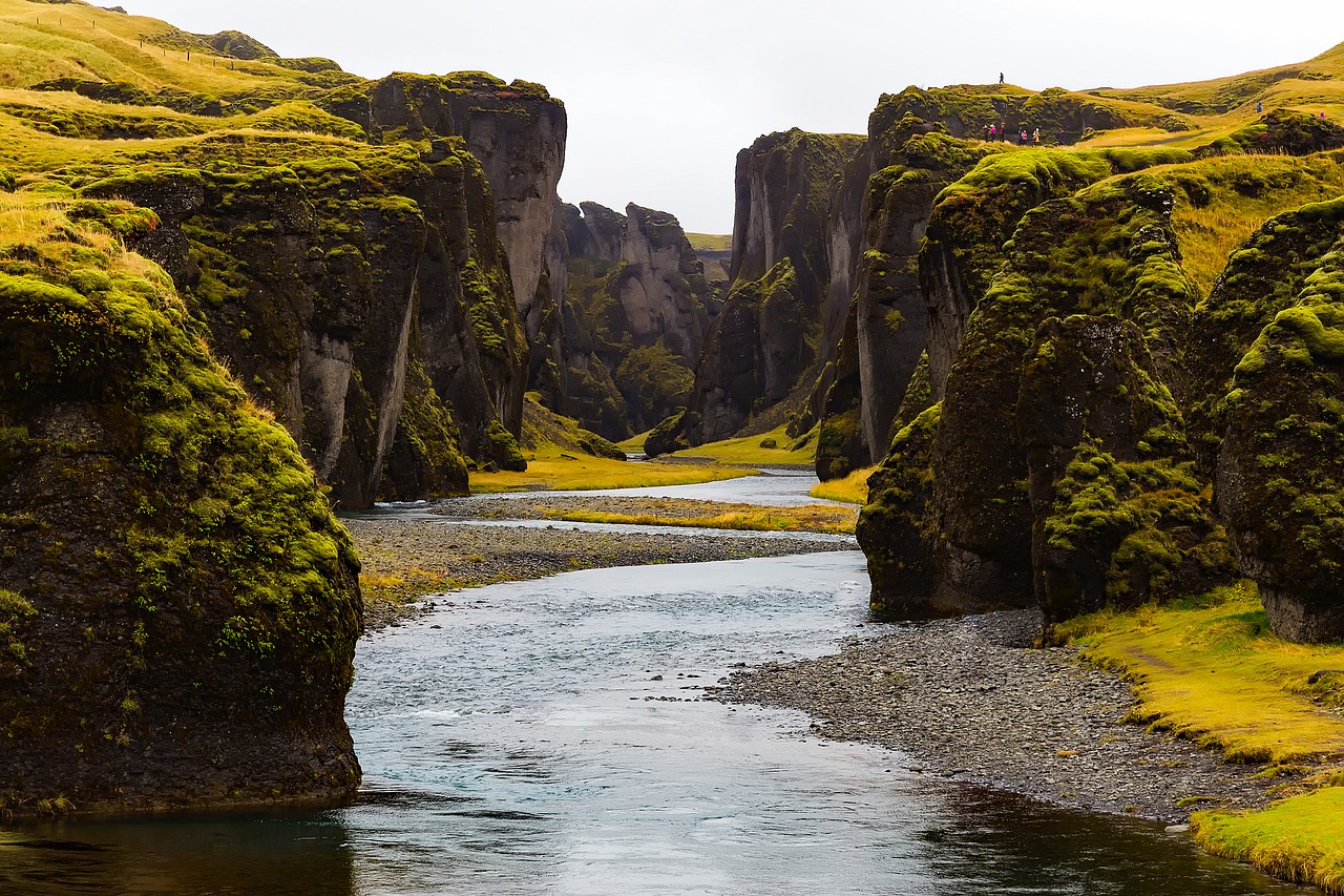 Iceland, Kraštovaizdis, Srautas, Vanduo, Kalnai, Tundra, Uolos, Gorge, Uraganas, Gamta