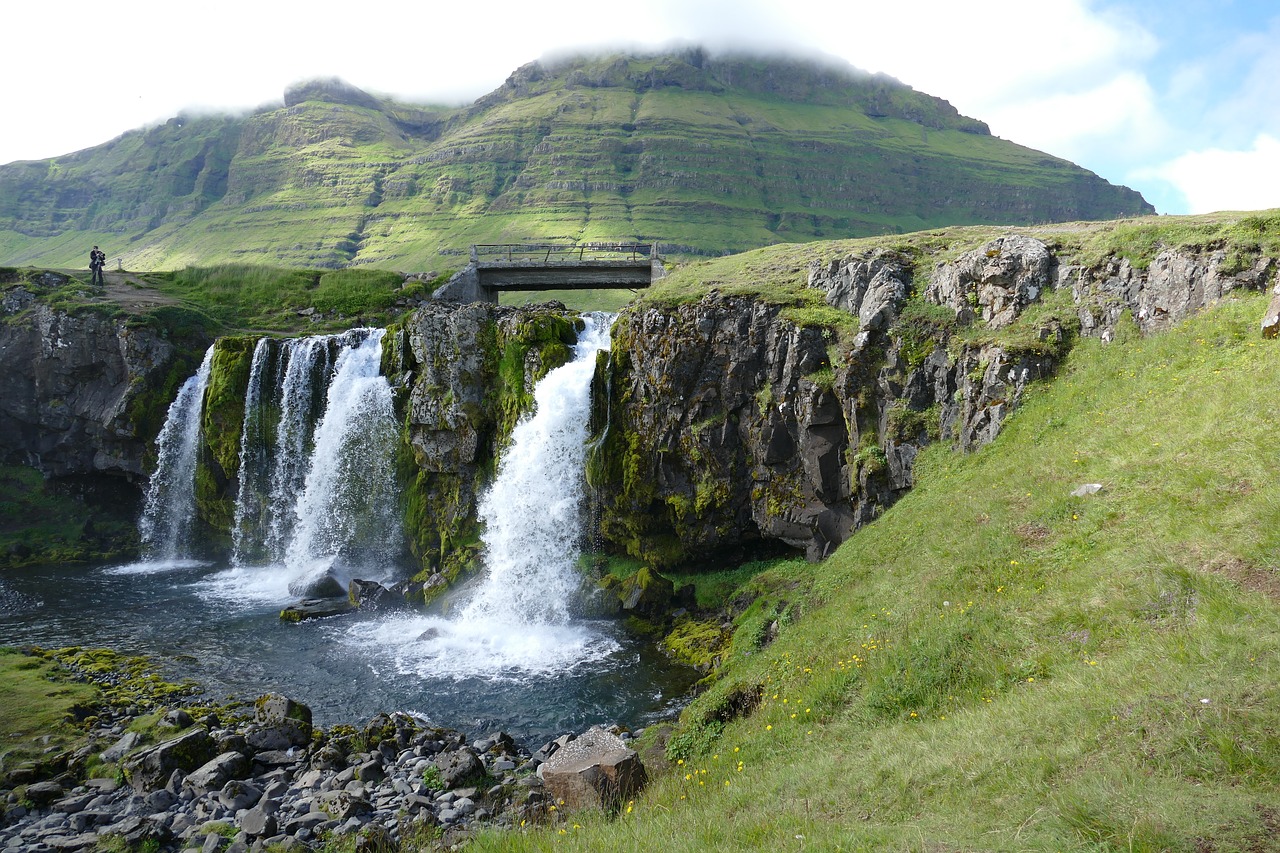 Iceland, Snaefellness, Snæfellsnes Pusiasalis, Kalnas, Gamta, Vulkaninis, Kraštovaizdis, Panorama, Krioklys, Kirkjufellsfoss