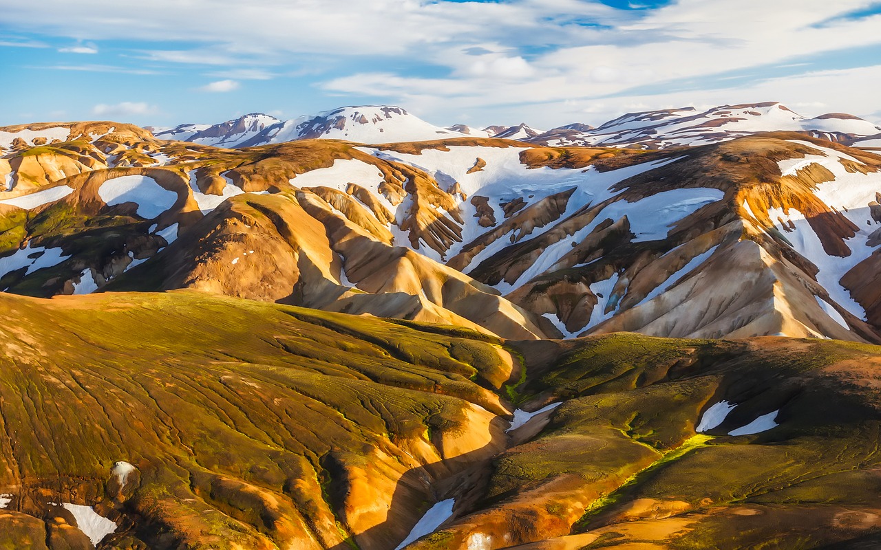 Iceland, Kalnai, Dangus, Debesys, Kraštovaizdis, Sniegas, Gamta, Lauke, Tundra, Šalis