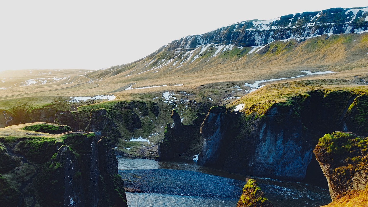 Iceland, Kalnai, Tundra, Kraštovaizdis, Fjordas, Upė, Vanduo, Uraganas, Gorge, Gamta