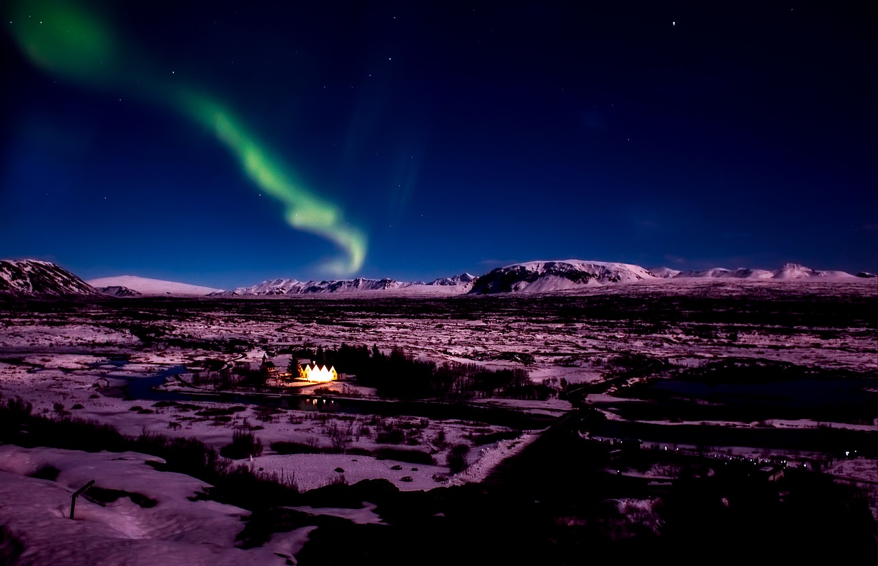 Iceland, Aurora Borealis, Šiaurės Pašvaistė, Dangus, Naktis, Naktis, Kraštovaizdis, Kalnai, Reiškiniai, Atmosfera