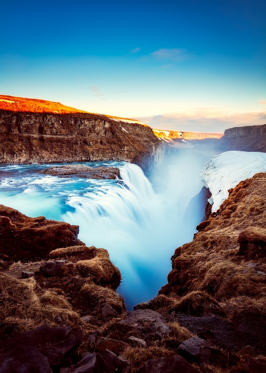 Iceland, Turizmas, Krioklys, Upė, Kalnai, Kraštovaizdis, Gully, Uraganas, Gamta, Lauke