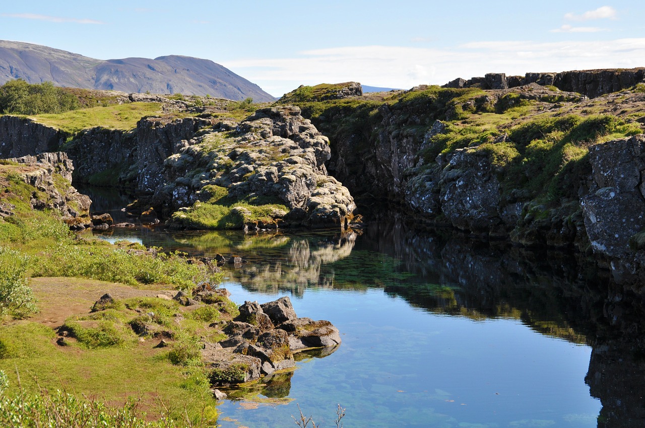 Iceland, Pingvelliras, Kraštovaizdis, Gamta, Kontinentinės Plokštės, Vanduo, Idiliškas, Tylus, Vis Dar, Nemokamos Nuotraukos