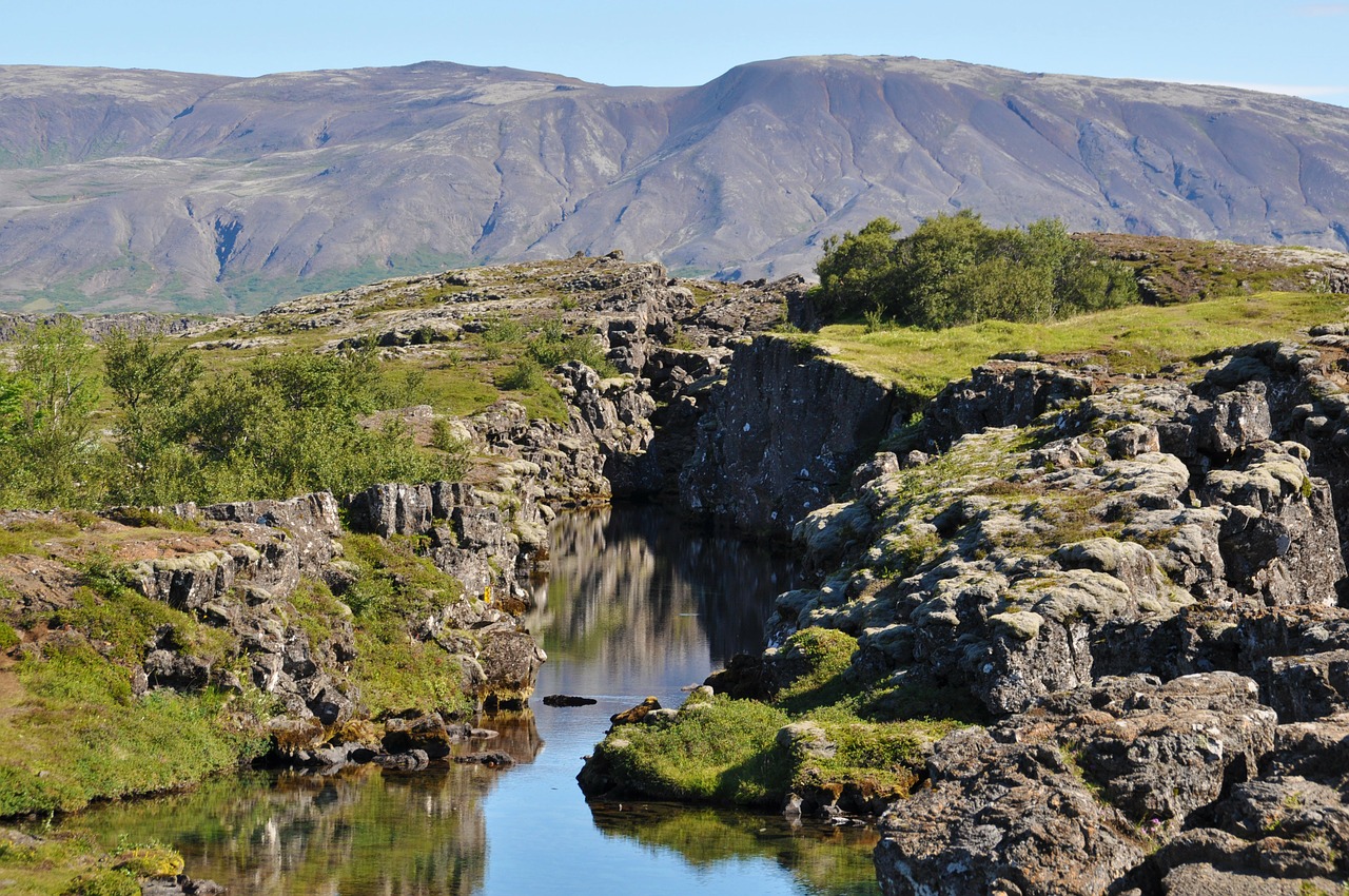 Iceland, Pingvelliras, Kraštovaizdis, Gamta, Kontinentinės Plokštės, Vanduo, Idiliškas, Tylus, Vis Dar, Nemokamos Nuotraukos