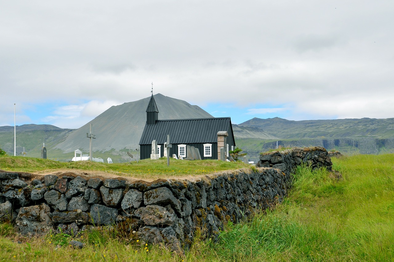 Iceland, Budukirkja, Snæfellsjökull, Bažnyčia, Kalnas, Garbinimo Namai, Koplyčia, Nemokamos Nuotraukos,  Nemokama Licenzija