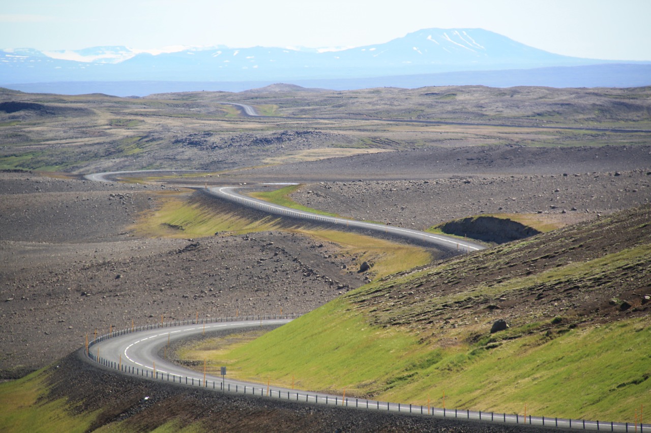 Iceland, Kelias, Kreivė, Gamta, Kraštovaizdis, Vienatvė, Tuščias, Begalinis, Vairuoti, Nemokamos Nuotraukos