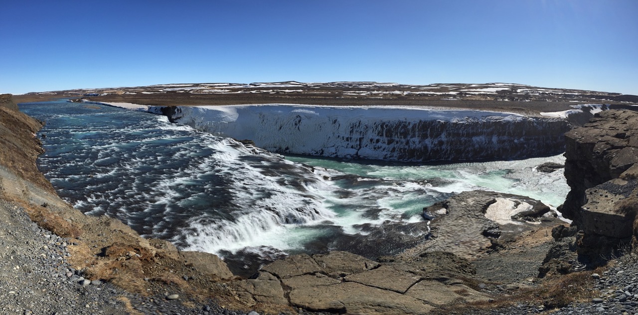 Iceland, Auksinis Ratas, Vanduo Kritimo, Vanduo, Gamta, Žinomas, Turizmas, Krioklys, Icelandic, Turistinis