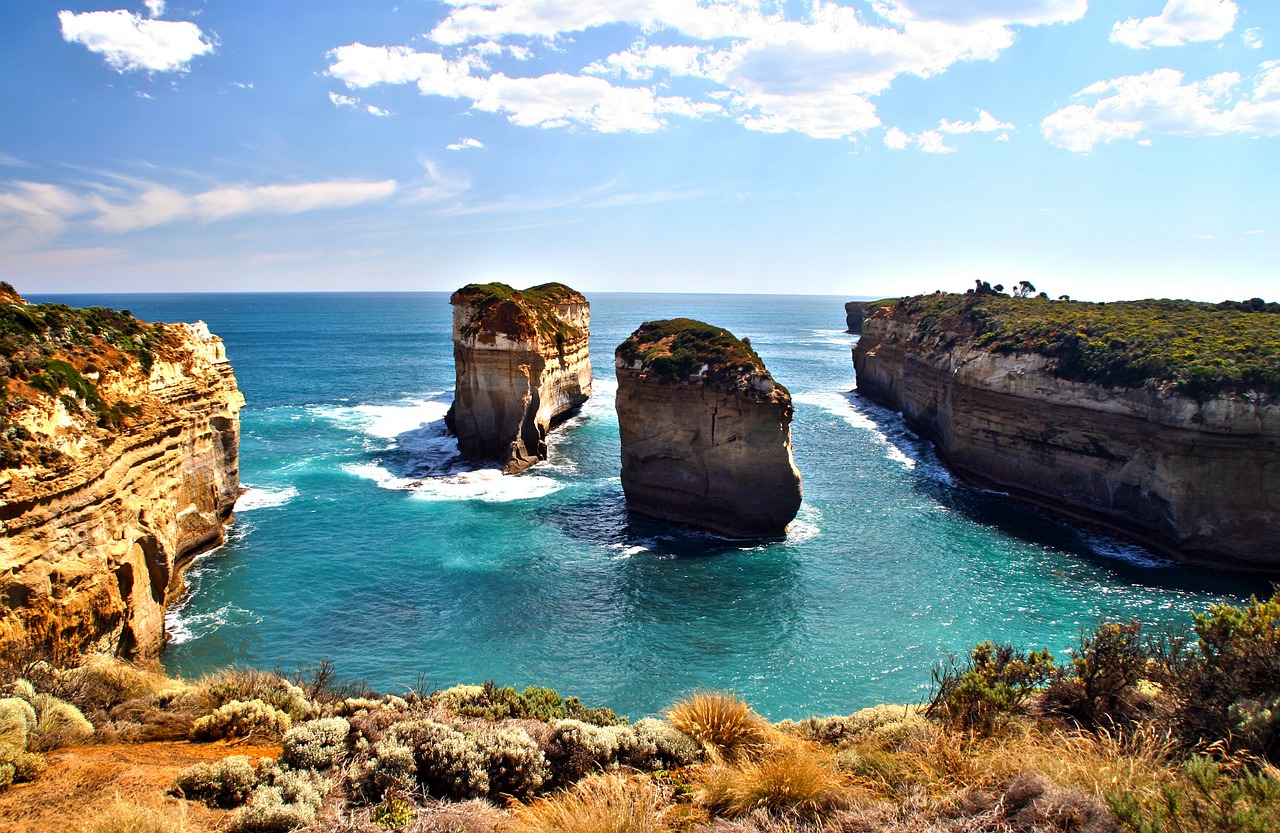 Iceland Archway, Australia, Užsakytas, Rokas, Vanduo, Uolos, Naršyti, Mėlynas, Turkis, Puikus Okeaninis Kelias