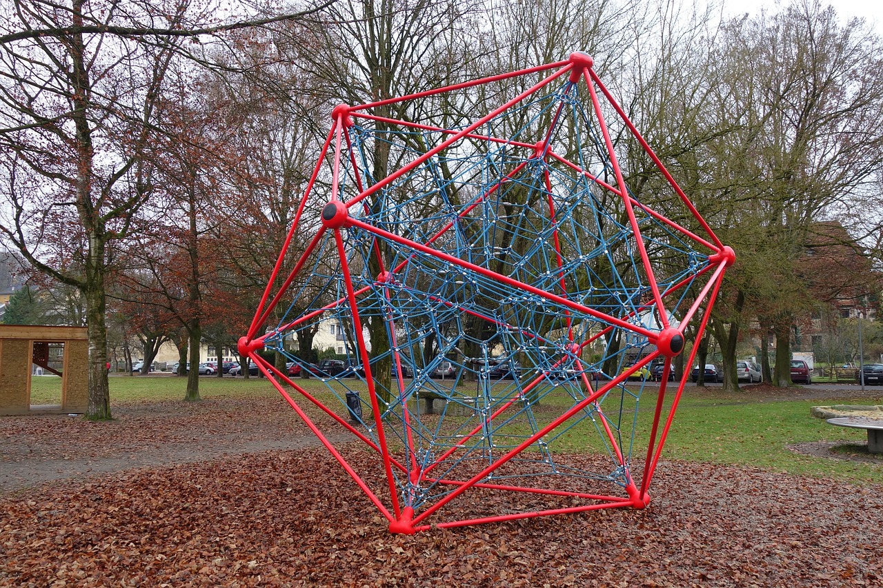 Icosahedron, Erdvės Geometrija, Daugiasluoksnis, Geometrija, Žaidimų Aikštelė, Vaikų Žaidimų Aikštelė, Klettergerüst, Ottensheimas, Žaidimų Įrenginys, Metalas