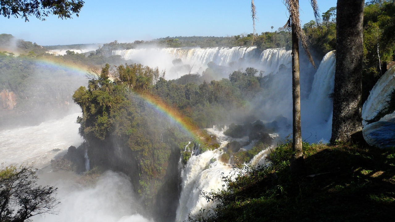 Iguazu, Upė, Kritimo, Argentina, Atogrąžų, Kelionė, Vanduo, Gamta, Vaivorykštė, Kaskados