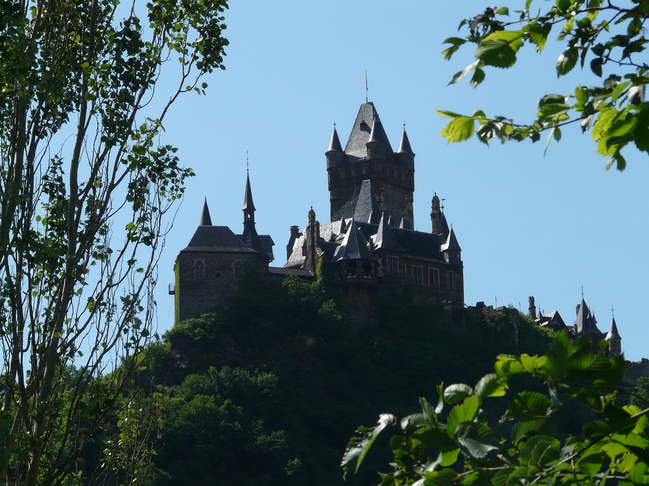 Imperijos Pilis, Pilis, Cochem, Reichsburgo Kokemas, Sachsen, Mosel, Viršūnių Pilis, Aukštis Burg, Augalas, Viduramžiai