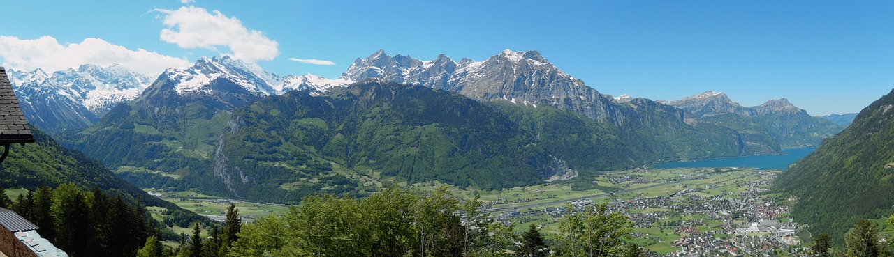 Uri Kantone, Šveicarija, Nuotrauka Haldi Ar Schatten Kaimas, Panorama, Kraštovaizdis, Nemokamos Nuotraukos,  Nemokama Licenzija