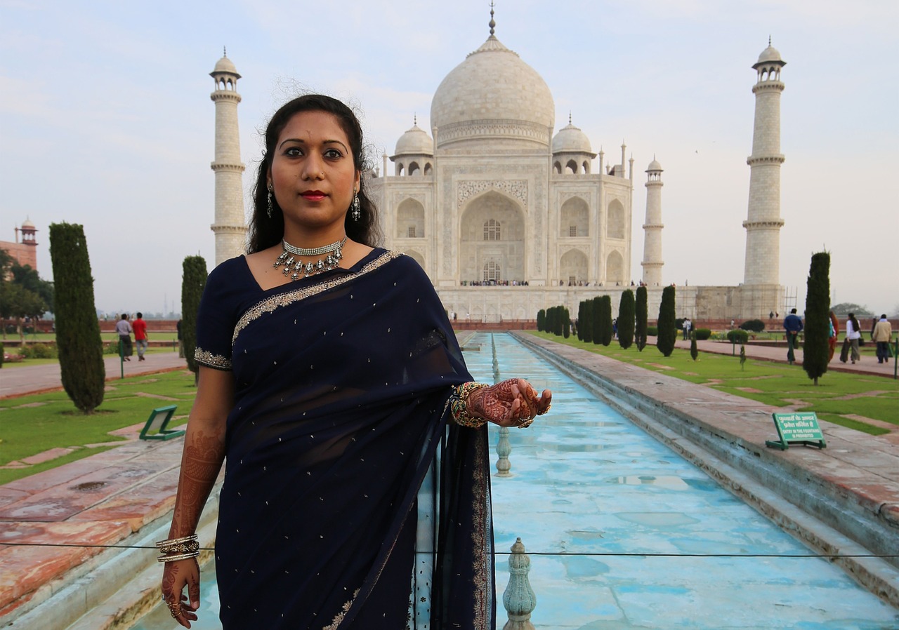 Moteris, Taj Mahal, Religija, Agra, Mausuleo, Hindus, Kultūra, Sari, Tradicija, Indija