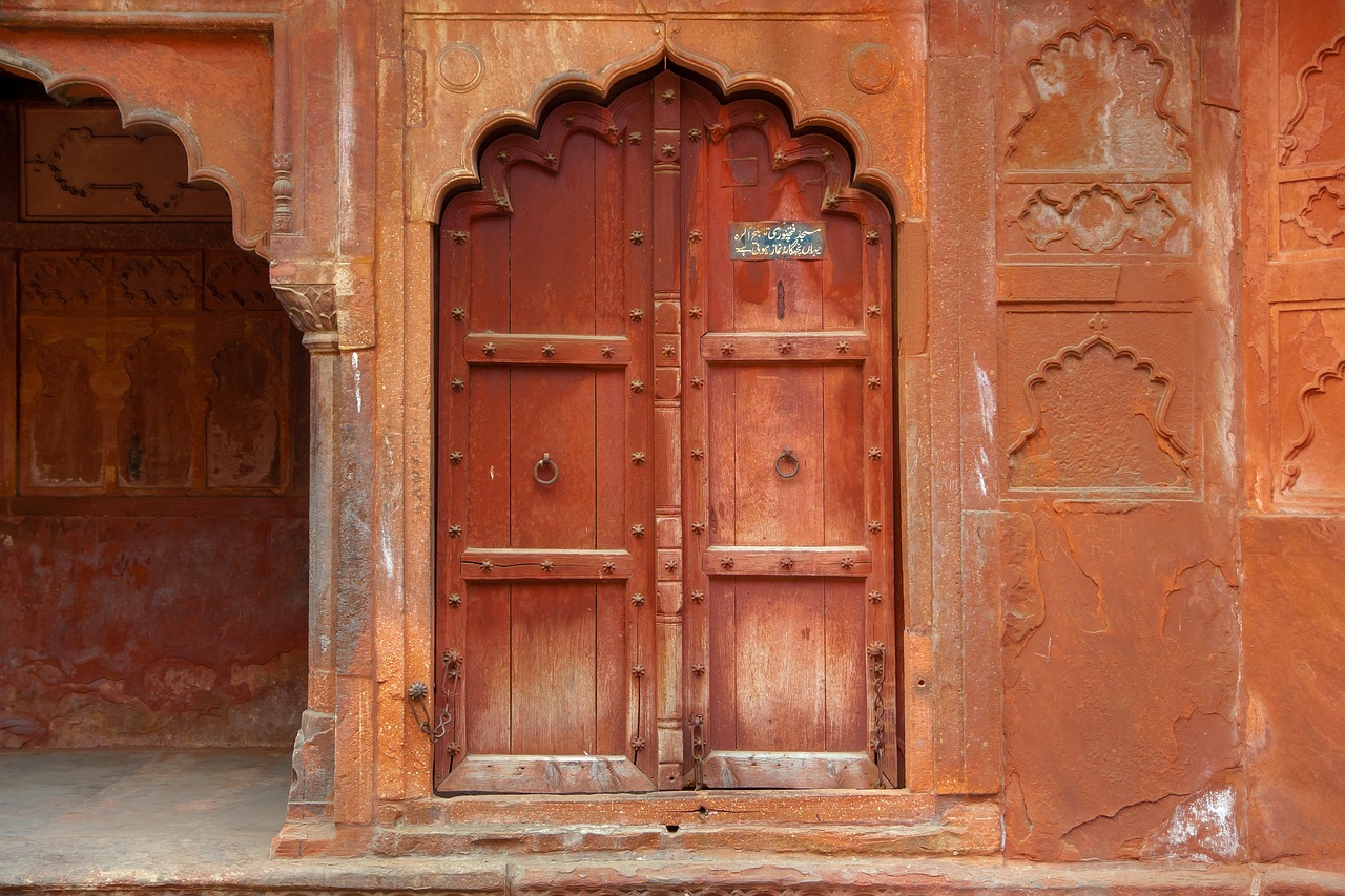 Indija, Kelionė, Asija, Architektūra, Turizmas, Durys, Siena, Taj, Agra, Mahal