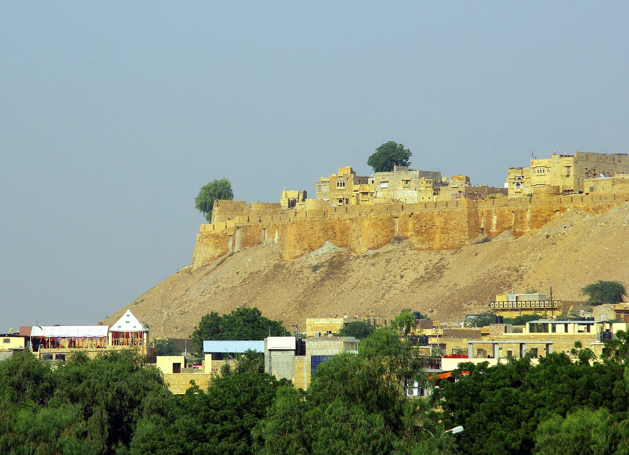 Indija, Rajasthan, Jaisalmer, Fortas, Geltonas Smiltainis, Uptown, Sienos, Nemokamos Nuotraukos,  Nemokama Licenzija