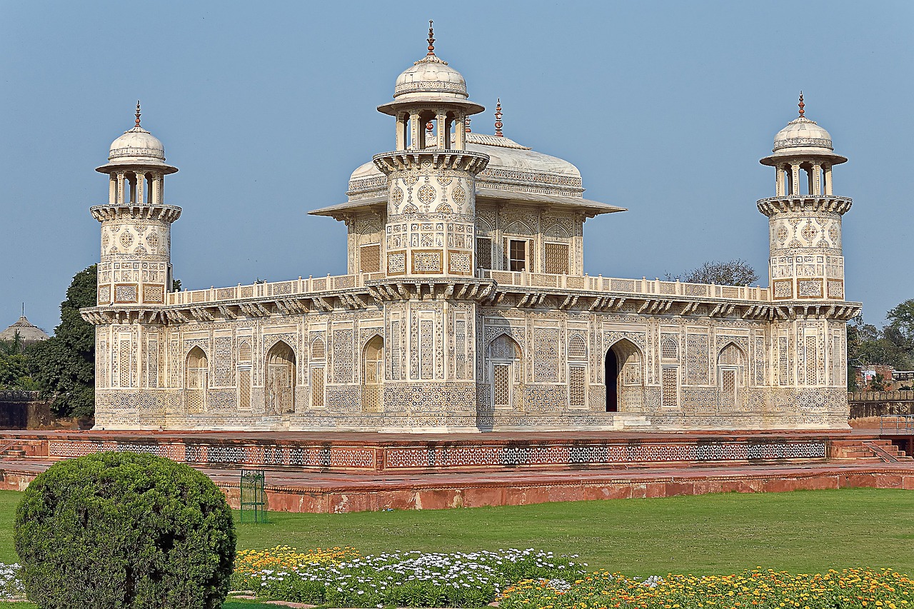 Indija, Agra, Po Ud-Daula-Mauzoliejus, Rajasthan, Architektūra, Senas, Kelionė, Pastatas, Dangus, Religija