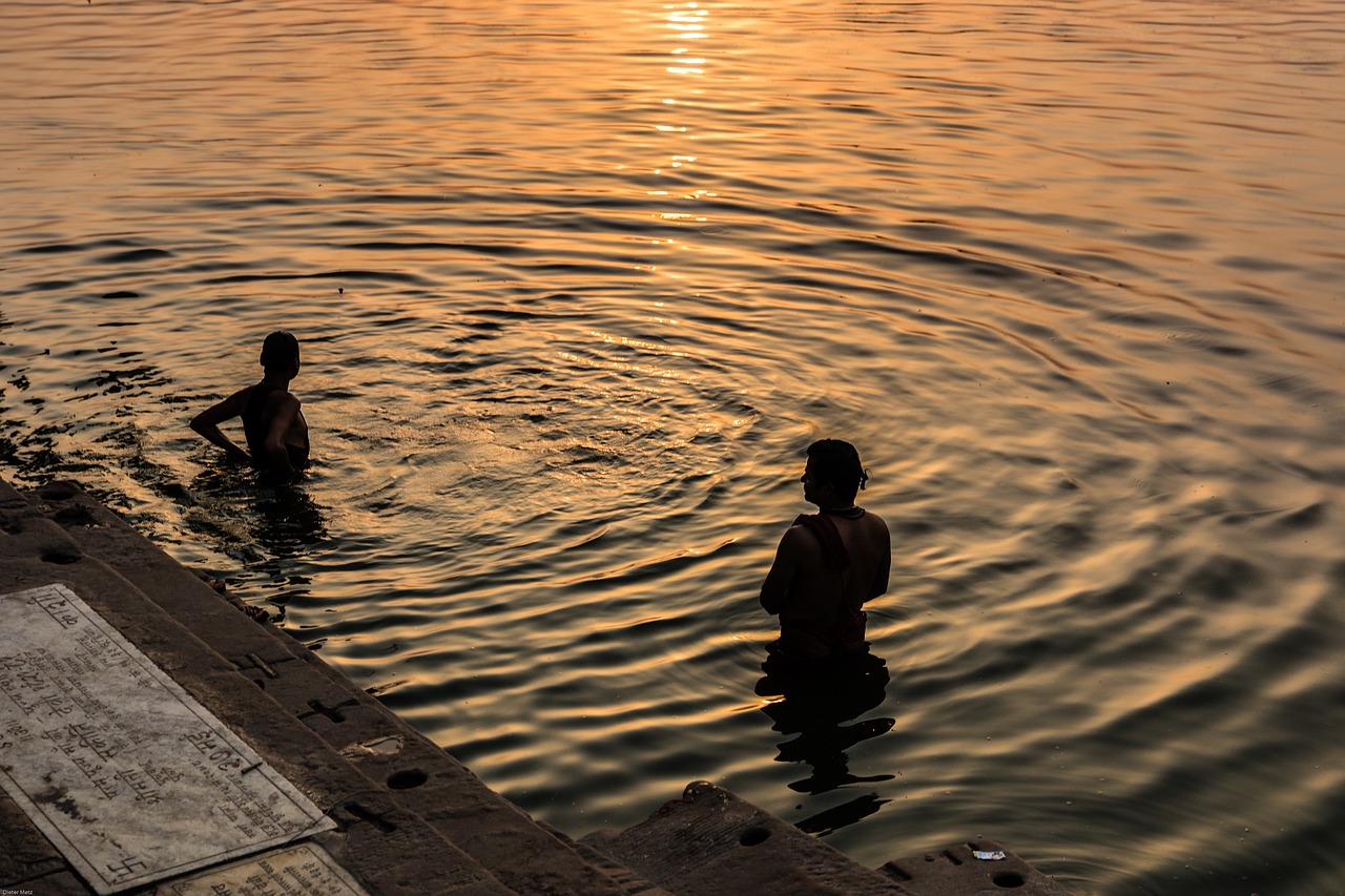 Indija,  Varanasis,  Ganges,  Prausimosi,  Upė,  Sunrise,  Vandenys,  Atspindys,  Plauti,  Religija