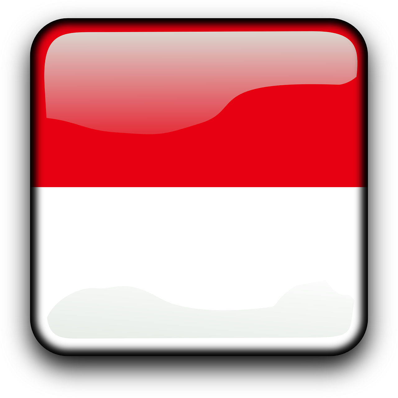 Indonezija, Vėliava, Šalis, Tautybė, Kvadratas, Mygtukas, Blizgus, Nemokama Vektorinė Grafika, Nemokamos Nuotraukos,  Nemokama Licenzija