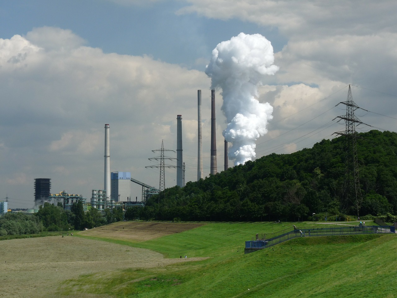 Industrija, Gamykla, Metalurgijos Gamykla, Ruhr Area, Duisburgas, Pramoninė Gamykla, Kaminas, Židinys, Jėgos Linija, Dūmai