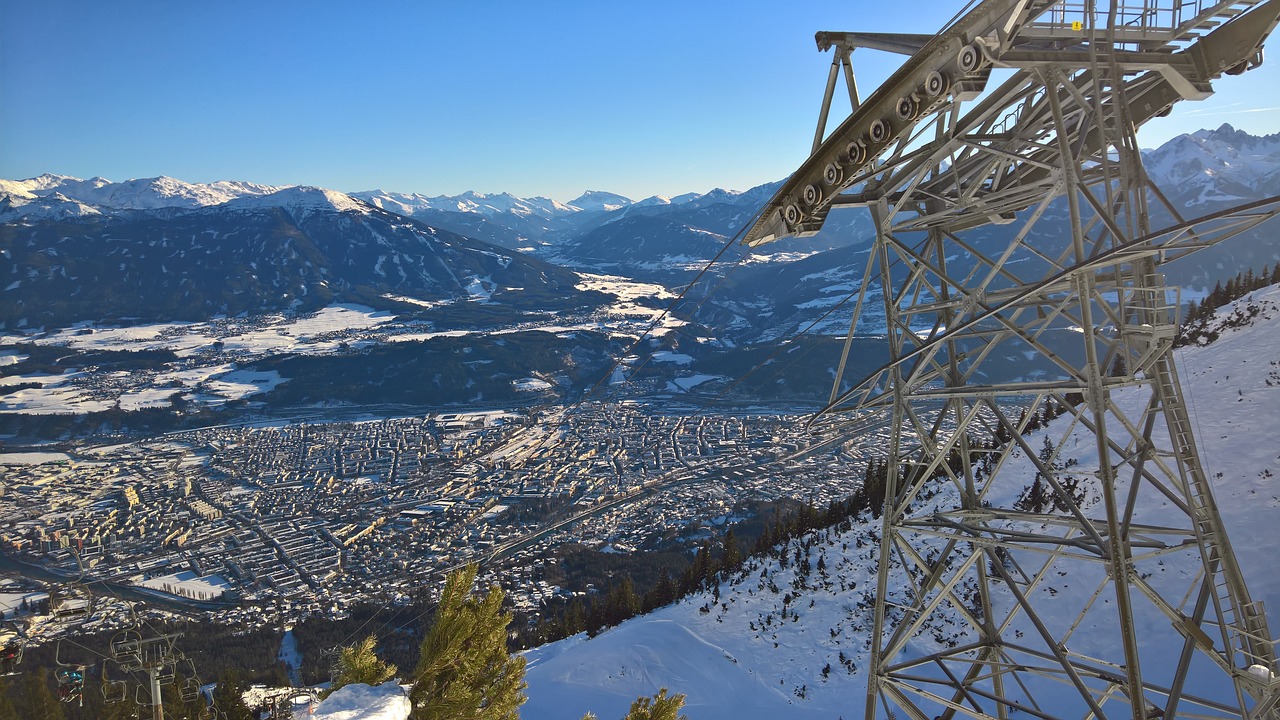 Innsbruck, Kabelis, Žiema, Olimpija, Austria, Miesto Panorama, Panorama, Nordkette, Tolimas Vaizdas, Perspektyva