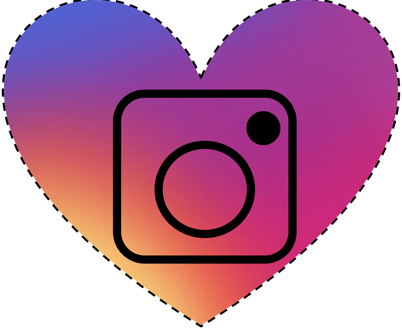 Instagram, Piktograma, Širdis, Nemokama Vektorinė Grafika, Nemokamos Nuotraukos,  Nemokama Licenzija
