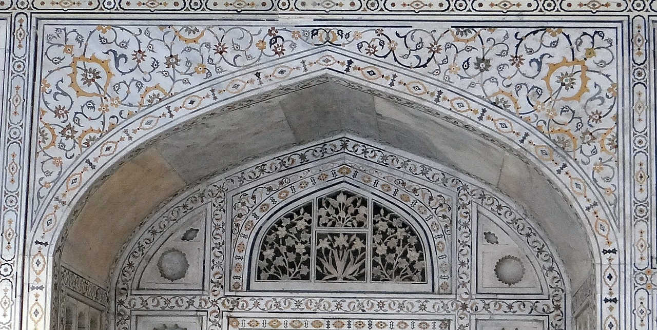 Interjeras, Marmuro Apdaila, Brangakmeniai Inkrustuoti, Agra Fortas, Musamman Burj, Mughals, Architektūra, Rūmai, Pilis, Baltas Marmuras