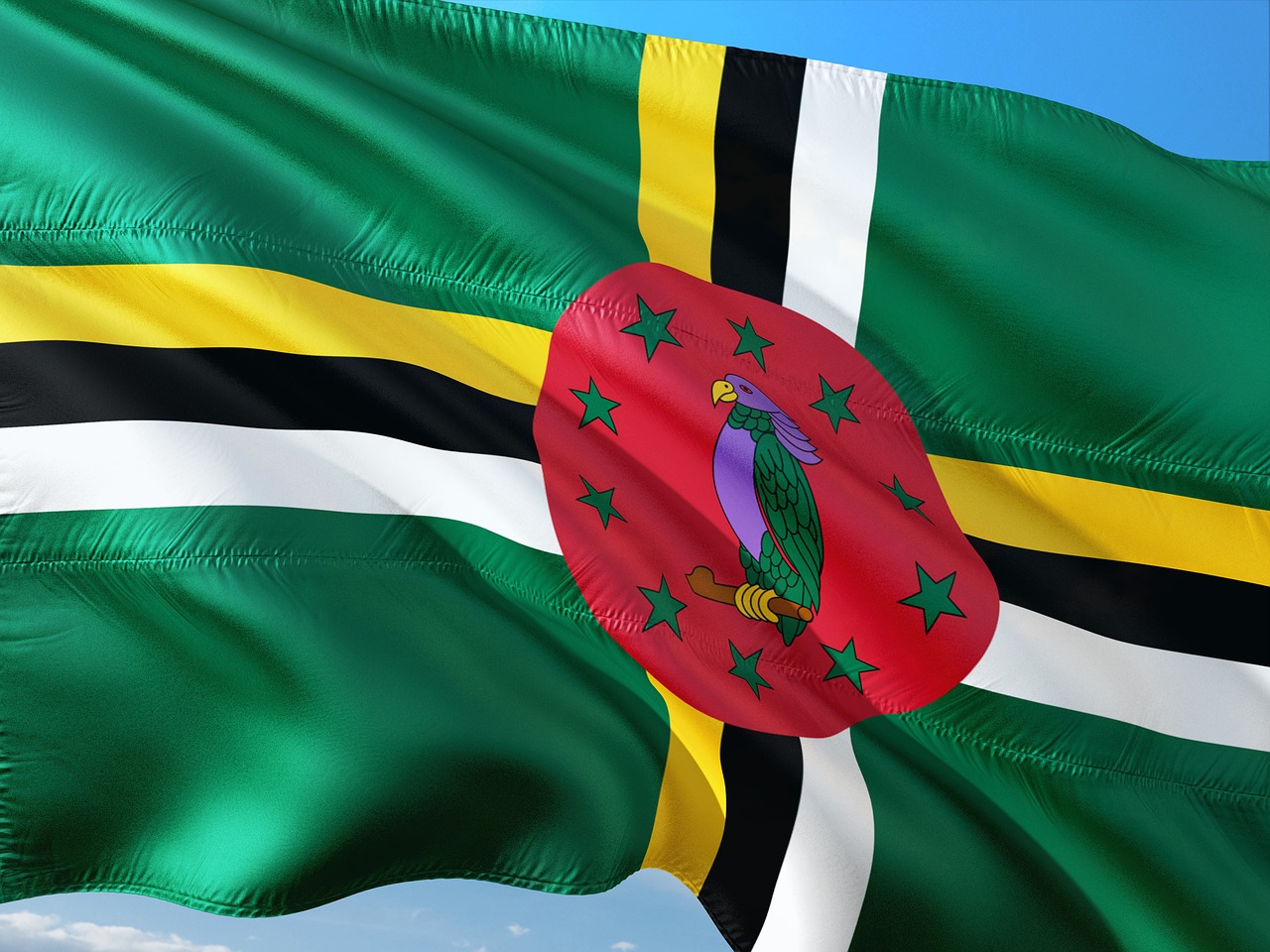 Tarptautinis, Vėliava, Dominica, Karibai, Mažos Antilės, Nemokamos Nuotraukos,  Nemokama Licenzija