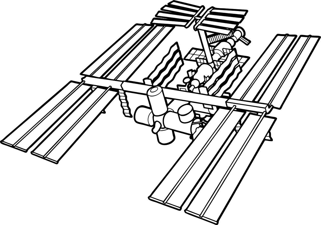 Tarptautinė Kosminė Stotis, Kosminė Stotis, Iss, Nasa, Saulės Elementai, Astronautika, Palydovas, Kosmosas, Kosmosas, Nemokama Vektorinė Grafika