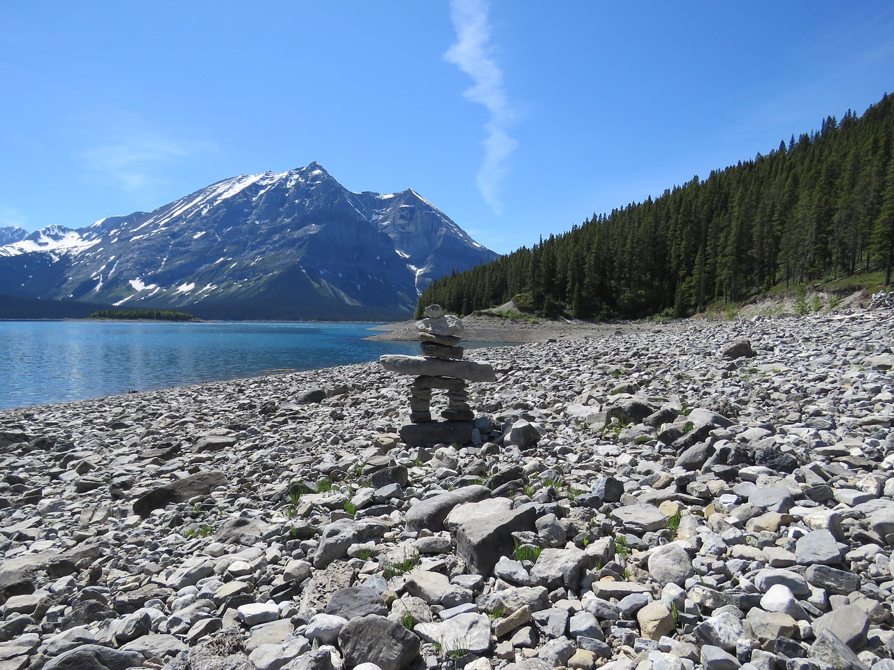 Inukshuk, Inuit, Uolėti Kalnai, Alberta, Kanada, Simbolis, Inuksuk, Vietiniai, Krūva, Paminklas