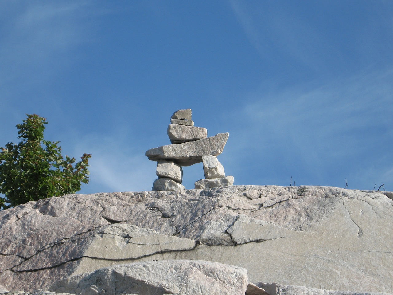 Inukshuk, Rokas, Skulptūra, Akmuo, Kilarney, Ontarijas, Kanada, Figūra, Inuit, Inuksuk