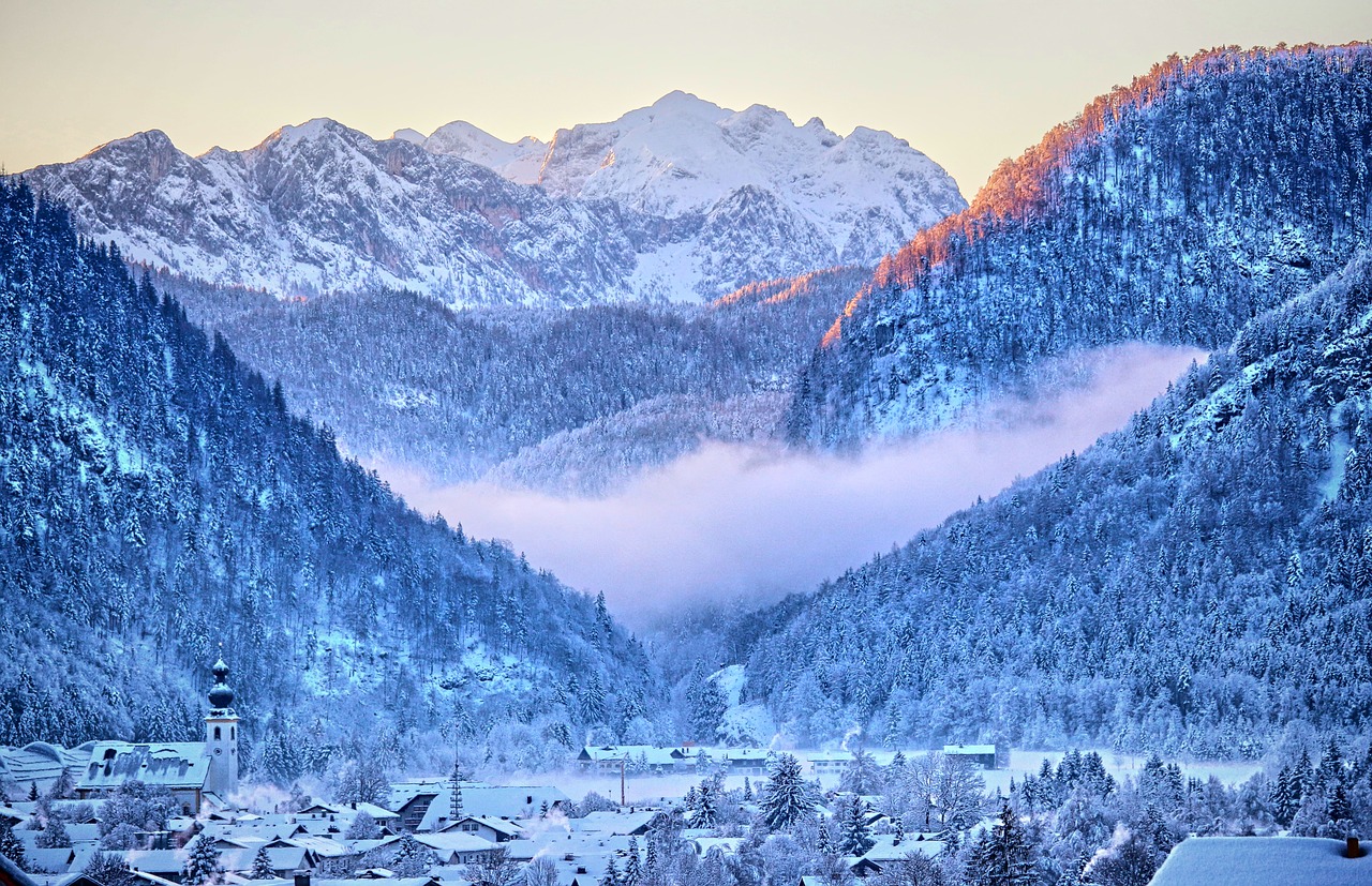 Inzell,  Inzell Žiemą,  Žiemos,  Chiemgau,  Kalnas Žiema,  Žiemos Šalčio,  Inzell Bažnyčia,  Kalnų Slėnis,  Alpių Slėnis,  Alpine