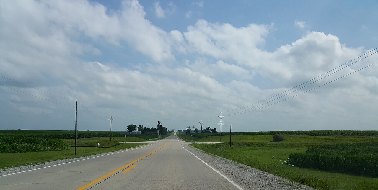 Iowa, Kelias, Debesuota, Nemokamos Nuotraukos,  Nemokama Licenzija