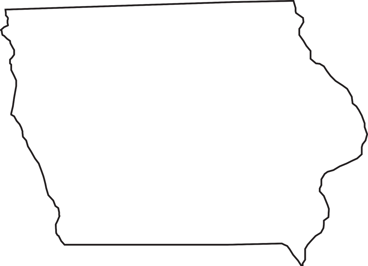 Iowa, Žemėlapis, Geografija, Valstybė, United, Valstijos, Amerikietis, Nemokama Vektorinė Grafika, Nemokamos Nuotraukos,  Nemokama Licenzija