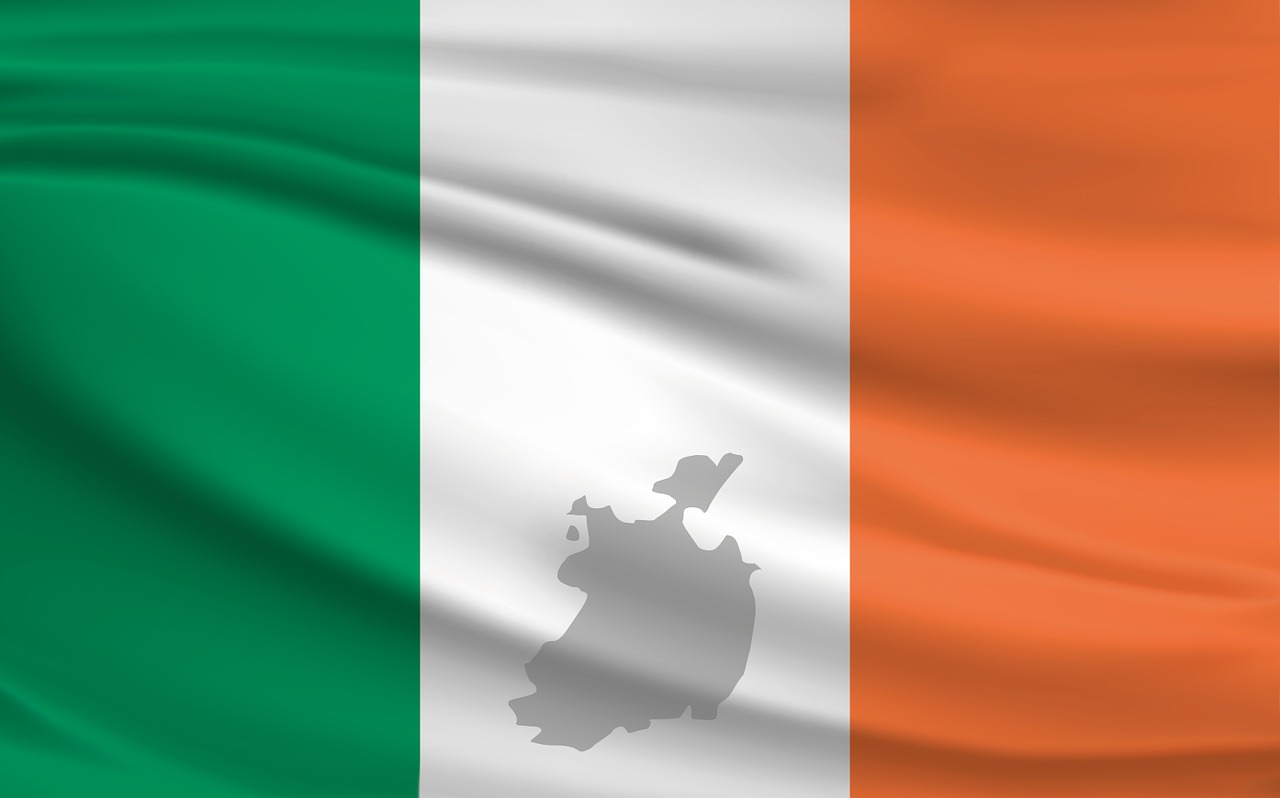 Airija, Vėliava, Reklama, Žalias, Balta, Oranžinė, Žemėlapis, Kontūrai, Nemokamos Nuotraukos,  Nemokama Licenzija