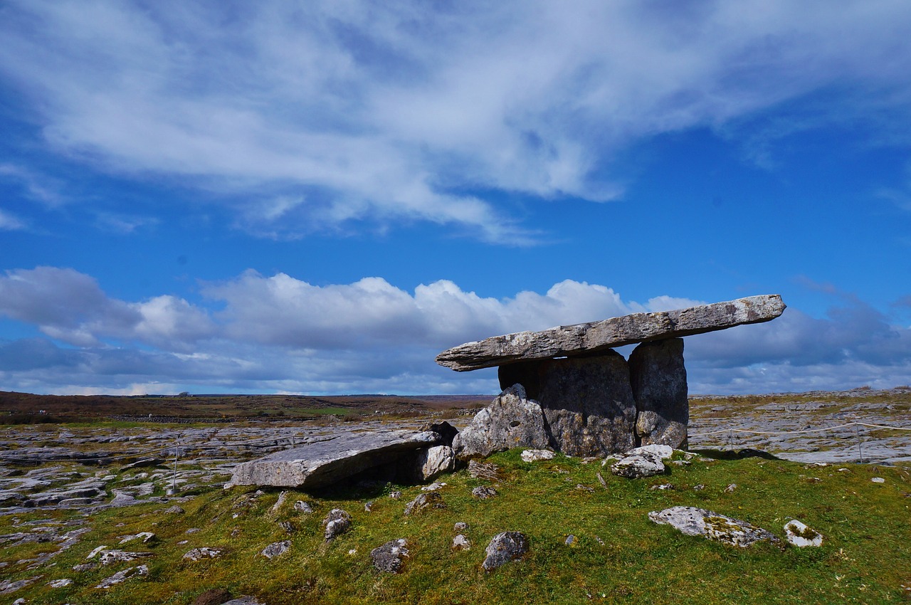 Airija, Burren, Apskritis, Clare, Akmuo, Prairie, Žolė, Poulnabrone, Dolmen, Nemokamos Nuotraukos