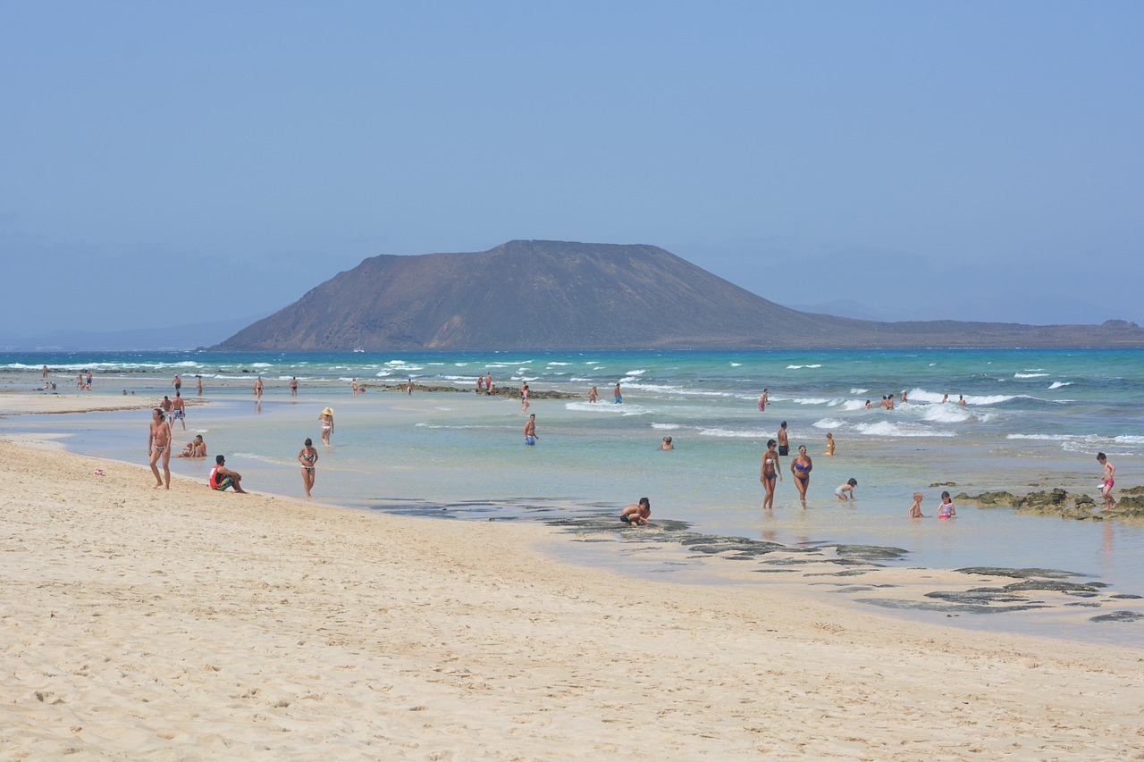 Isla De Lobos, Sala, Fuerteventura, Jūra, Papludimys, Gamta, Mėlynas Dangus, Kraštovaizdis, Žmonės, Nemokamos Nuotraukos