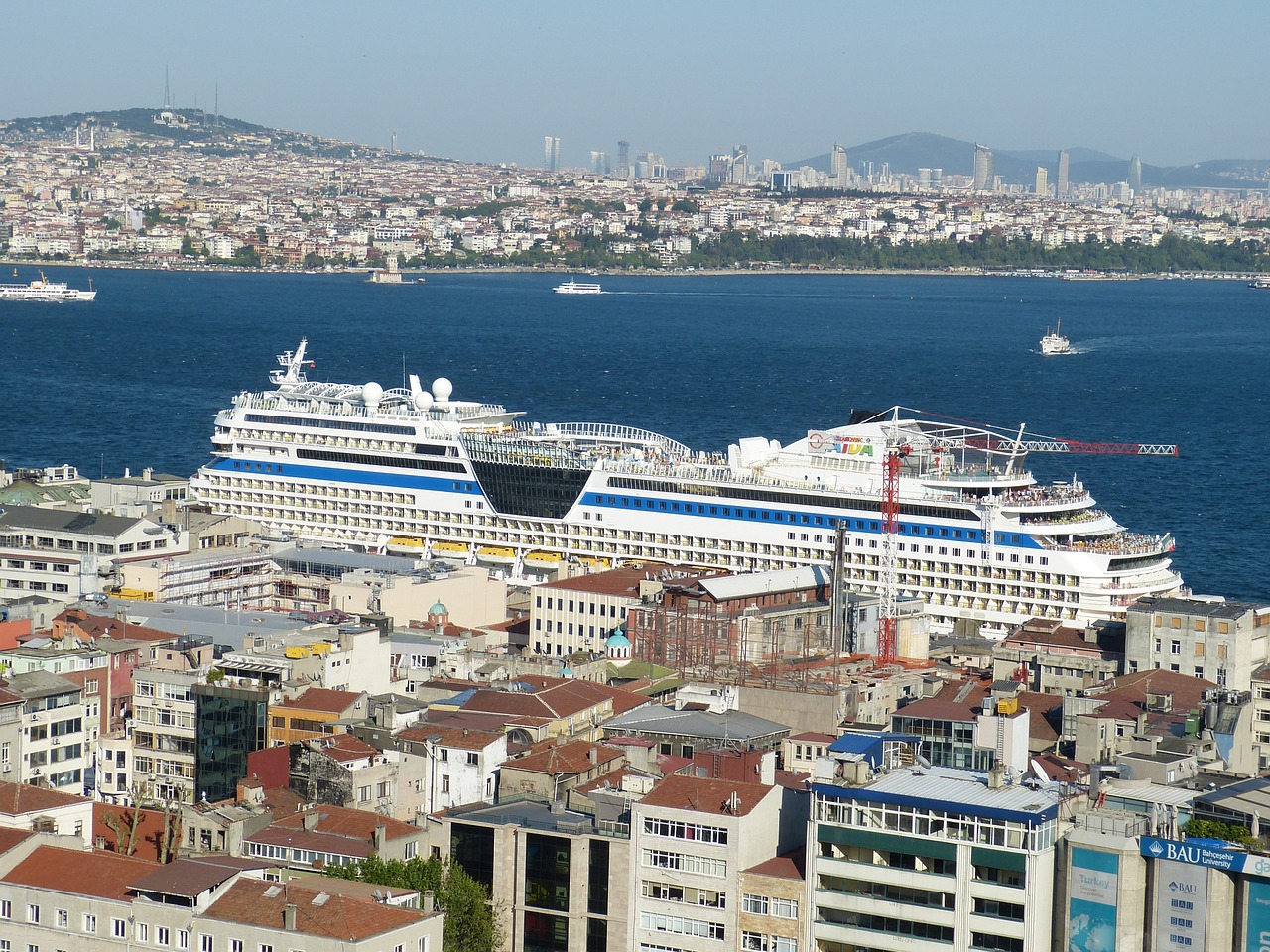 Istanbulas, Turkija, Fosforas, Orientuotis, Mečetė, Perspektyva, Vaizdas, Galata Bokštas, Galata, Kruizas