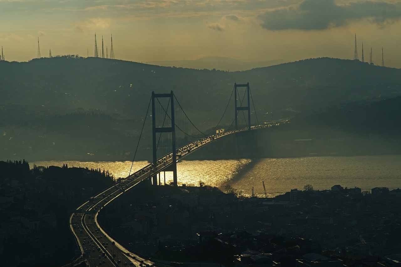 Istanbulas, Turkija, Horizontalus, Kraštovaizdis, Miestas, Miesto, Tiltas, Fosforas, Artimieji Rytai, Asija