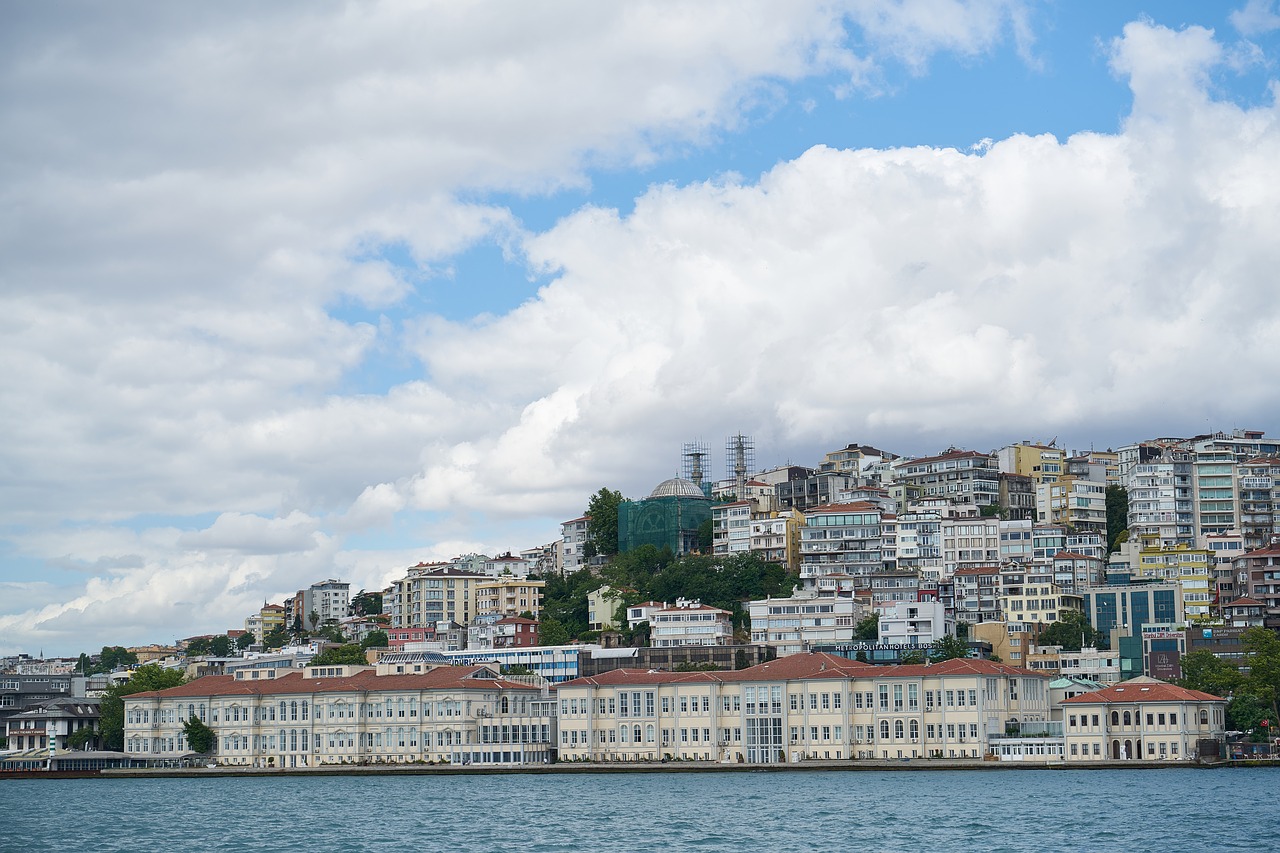 Istanbulas, Kraštovaizdis, Turkija, Gražus, Architektūra, Rytas, Laivas, Fonas, Debesys, Bokštas