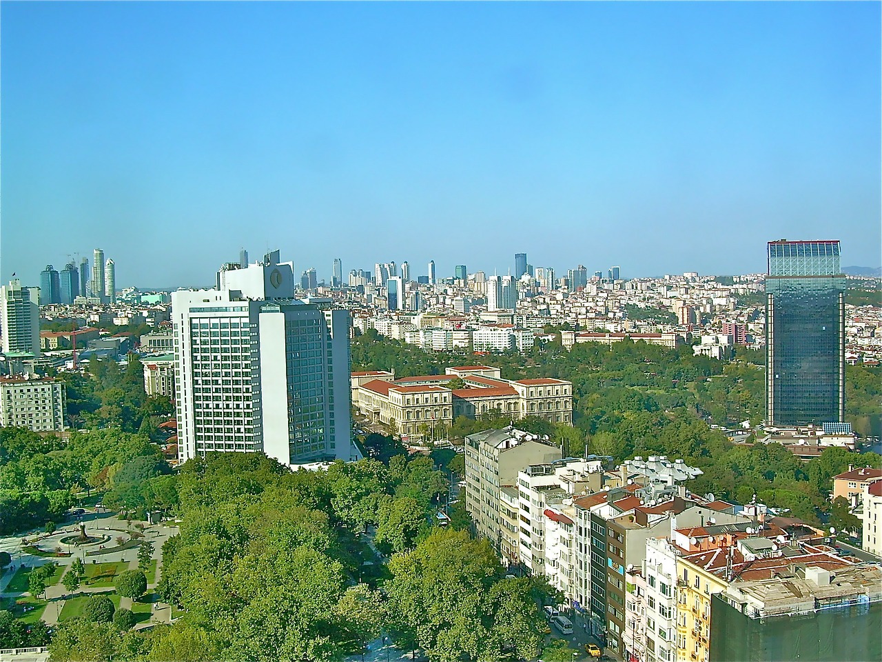 Istanbulas, Turkija, Miestas, Miestai, Miesto, Dangoraižiai, Pastatai, Panorama, Medžiai, Dangus