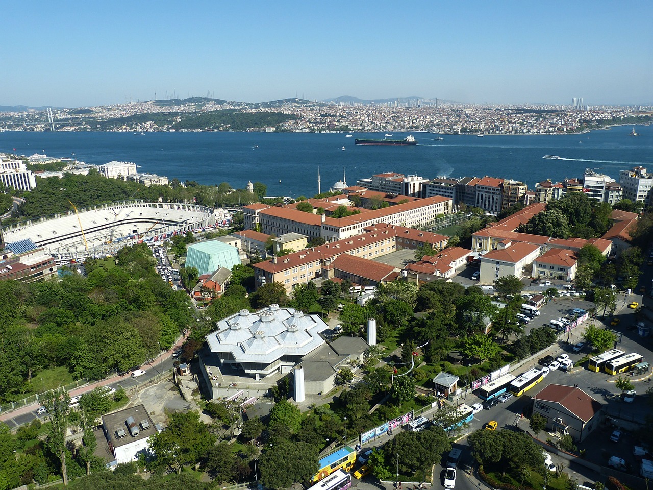 Istanbulas, Turkija, Orientuotis, Fosforas, Laivas, Turistai, Architektūra, Perspektyva, Vaizdas, Stadionas