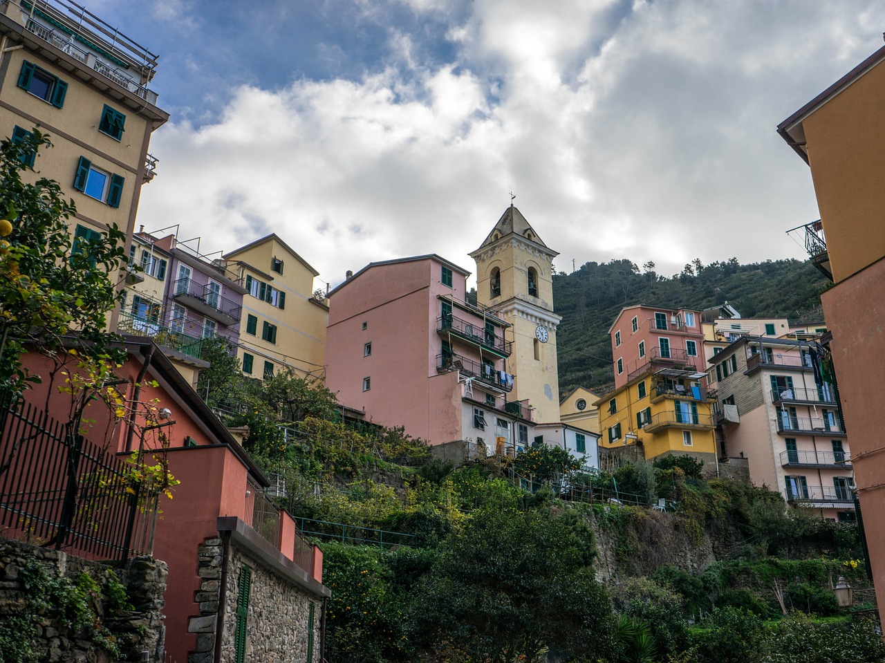 Italy, Cinque Terre, Viduržemio Jūros, Europa, Kranto, Turizmas, Ispanų, Vaizdingas, Vaizdingas, Riomaggiare