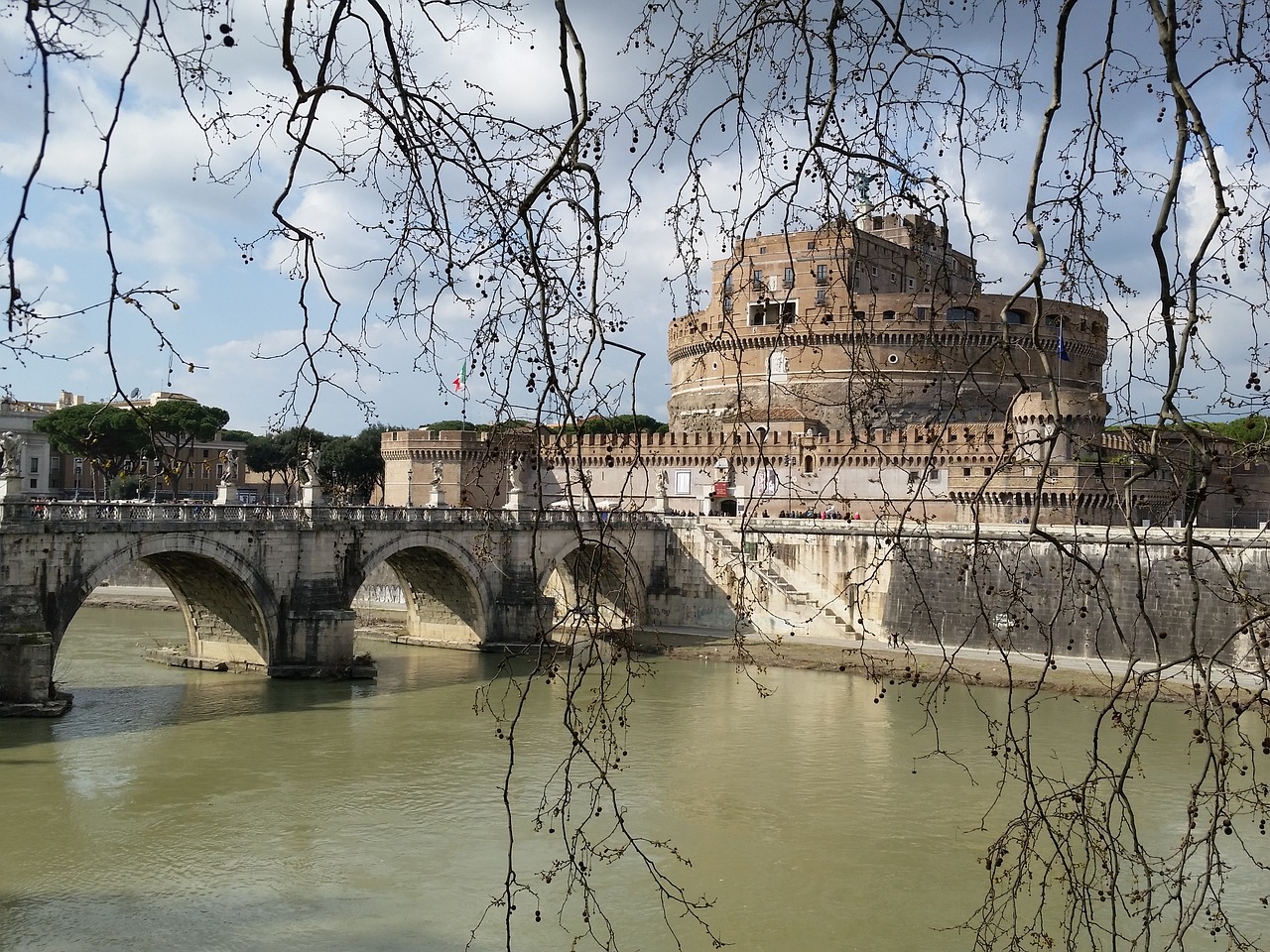 Italy, Roma, Miestas, Upė, Angelas, Pilis, Tiltas, Senas, Architektūra, Nemokamos Nuotraukos