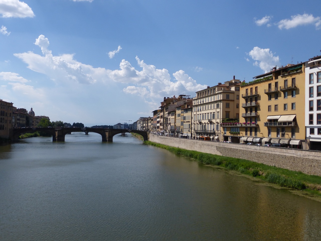 Italy, Florencija, Upė, Upės, Arno, Tiltai, Krantinė, Vasara, Nemokamos Nuotraukos,  Nemokama Licenzija