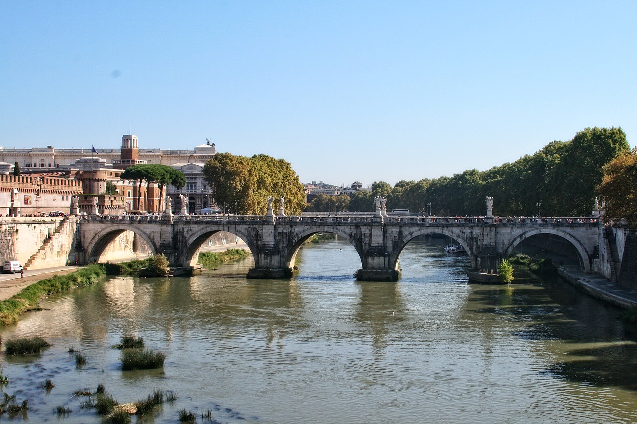 Italy, Roma, Tiber, Tiltas Šventasis Angelas, Nemokamos Nuotraukos,  Nemokama Licenzija