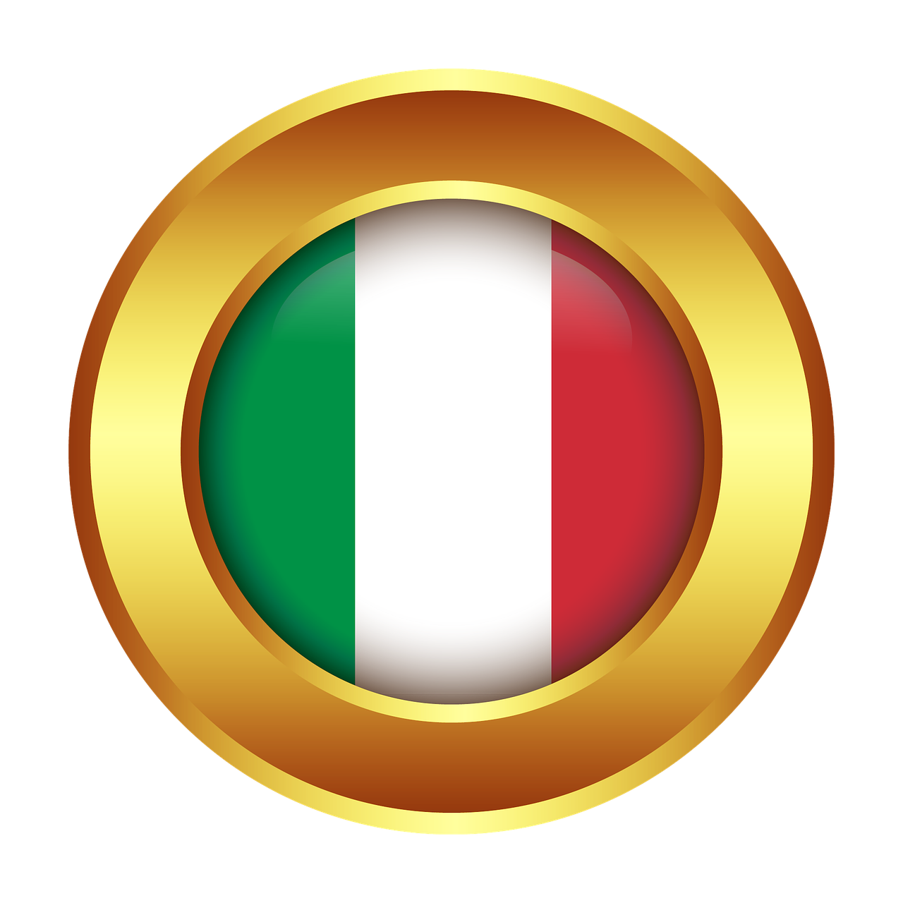 Italy, Šalis, Vėliava, Tauta, Simbolis, Auksas, Apdaila, Stilius, Dizainas, Skaidrus Fonas