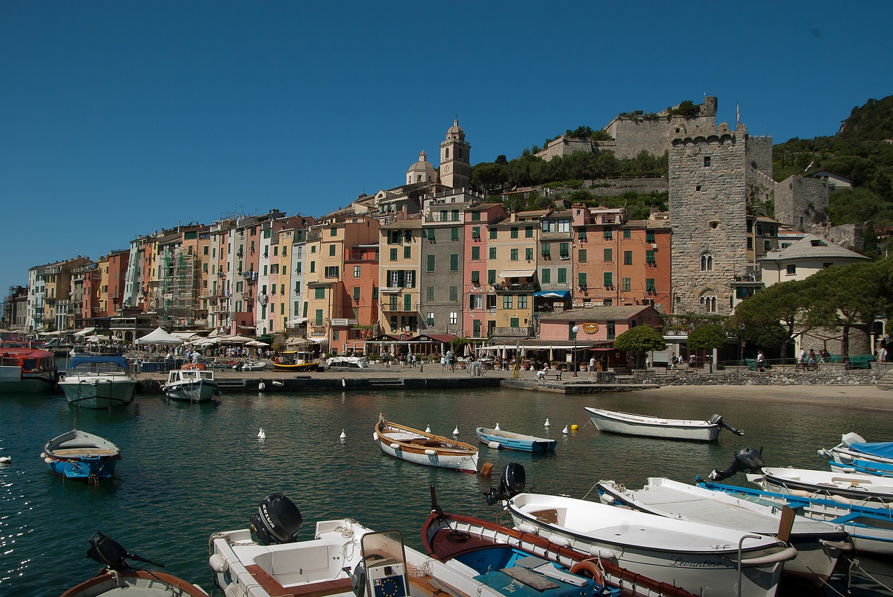 Italy, Portovenere, Uostas, Pilis, Valtys, Nemokamos Nuotraukos,  Nemokama Licenzija