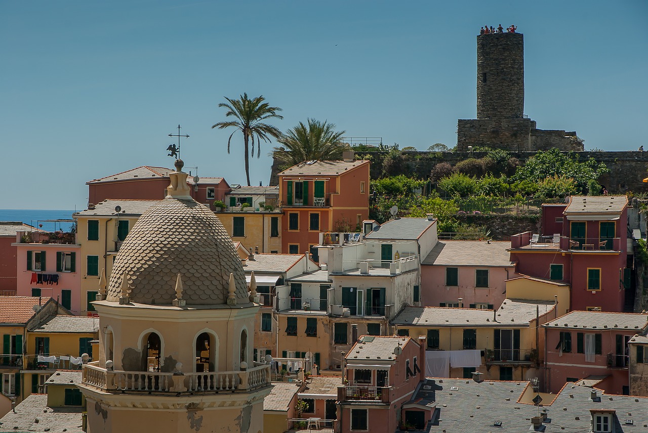 Italy, Cinque Terre, Vernazza, Pilis, Varpinė, Fasadai, Nemokamos Nuotraukos,  Nemokama Licenzija